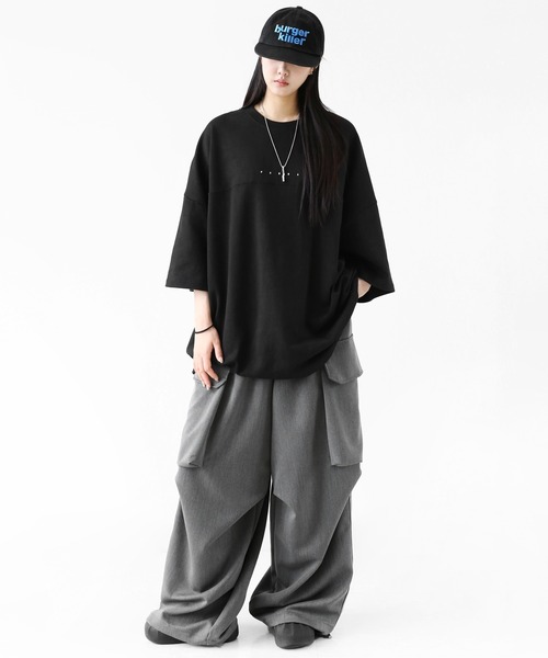 minsobi(ミンソビ)の「インパクトグラフィティ ビッグシルエット半袖T ユニセックス(Tシャツ/カットソー・メンズ・ホワイト/ブラック・FREE)」の17枚目の写真