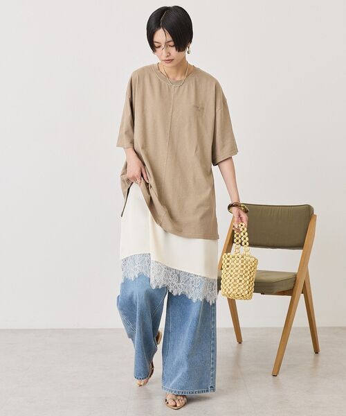 AMERICAN HOLIC(アメリカンホリック)の「バックロゴルーズTシャツ(Tシャツ/カットソー・レディース・チャコールグレー/オフホワイト/ベージュ・FREE)」の12枚目の写真