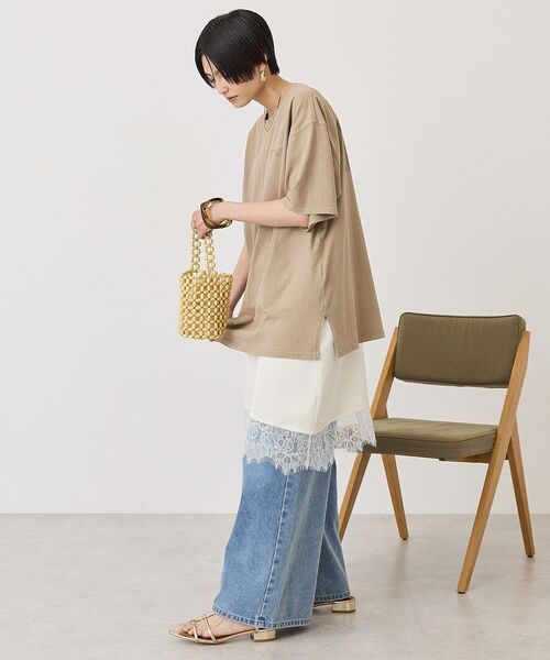 AMERICAN HOLIC(アメリカンホリック)の「バックロゴルーズTシャツ(Tシャツ/カットソー・レディース・チャコールグレー/オフホワイト/ベージュ・FREE)」の13枚目の写真