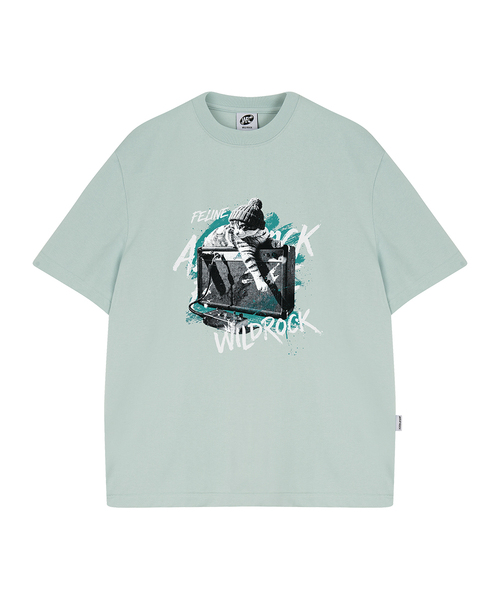 WILDROCK（ワイルドロック）の「フェラインロッカー クールコットン オーバーサイズ 半袖Tシャツ（Tシャツ/カットソー・レディース・ブラック/ピンク/ホワイト/チャコール/ブルー/スカイブルー・SMALL/LARGE/MEDIUM）」の4枚目の写真