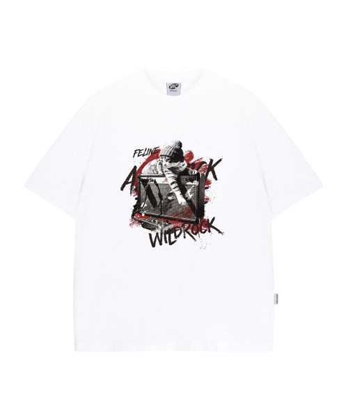 WILDROCK（ワイルドロック）の「フェラインロッカー クールコットン オーバーサイズ 半袖Tシャツ（Tシャツ/カットソー・レディース・ブラック/ピンク/ホワイト/チャコール/ブルー/スカイブルー・SMALL/LARGE/MEDIUM）」の11枚目の写真