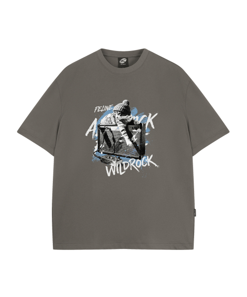 WILDROCK（ワイルドロック）の「フェラインロッカー クールコットン オーバーサイズ 半袖Tシャツ（Tシャツ/カットソー・レディース・ブラック/ピンク/ホワイト/チャコール/ブルー/スカイブルー・SMALL/LARGE/MEDIUM）」の12枚目の写真