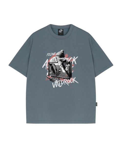 WILDROCK（ワイルドロック）の「フェラインロッカー クールコットン オーバーサイズ 半袖Tシャツ（Tシャツ/カットソー・レディース・ブラック/ピンク/ホワイト/チャコール/ブルー/スカイブルー・SMALL/LARGE/MEDIUM）」の7枚目の写真