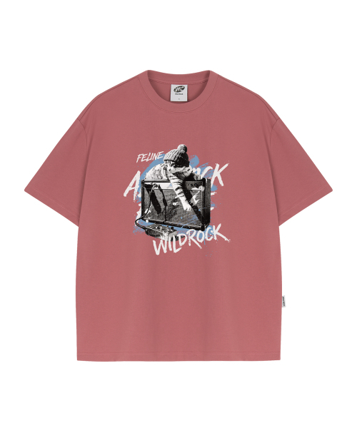WILDROCK（ワイルドロック）の「フェラインロッカー クールコットン オーバーサイズ 半袖Tシャツ（Tシャツ/カットソー・レディース・ブラック/ピンク/ホワイト/チャコール/ブルー/スカイブルー・SMALL/LARGE/MEDIUM）」の9枚目の写真