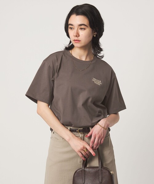 MARMOT(マーモット)の「【別注】<Marmot>ショートスリーブ ロゴ Tシャツ(Tシャツ/カットソー・レディース・ダークブラウン/グレー系/オフホワイト・FREE)」の3枚目の写真
