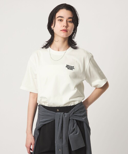 MARMOT(マーモット)の「【別注】<Marmot>ショートスリーブ ロゴ Tシャツ(Tシャツ/カットソー・レディース・ダークブラウン/グレー系/オフホワイト・FREE)」の7枚目の写真