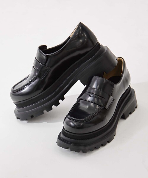 STUDIOUS(ステュディオス)の「【STUDIOUS/ステュディオス】Platform Loafer/プラットフォームローファー/軽量/疲れにくい(ローファー・レディース・ブラック系その他/ブラック・2/1)」の2枚目の写真
