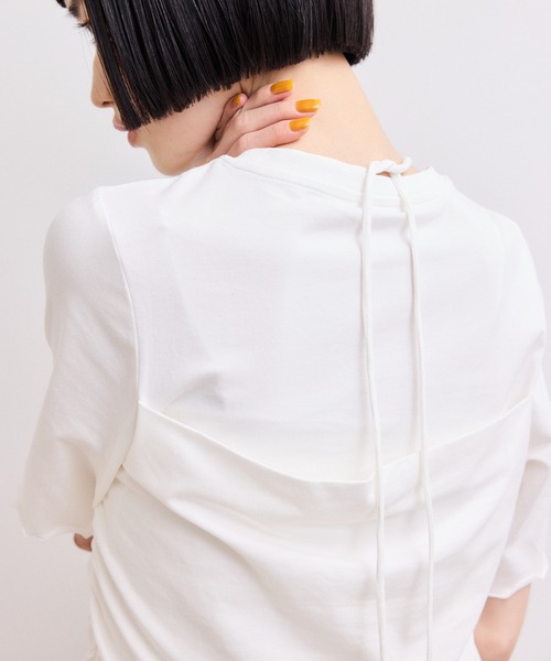 ADAM ET ROPE'(アダムエロペ)の「【WEB限定】ベアトップレイヤードカットソー(Tシャツ/カットソー・レディース・ダークブラウン/ホワイト/ネイビー・FREE)」の10枚目の写真