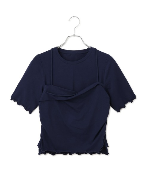 ADAM ET ROPE'(アダムエロペ)の「【WEB限定】ベアトップレイヤードカットソー(Tシャツ/カットソー・レディース・ダークブラウン/ホワイト/ネイビー・FREE)」の16枚目の写真