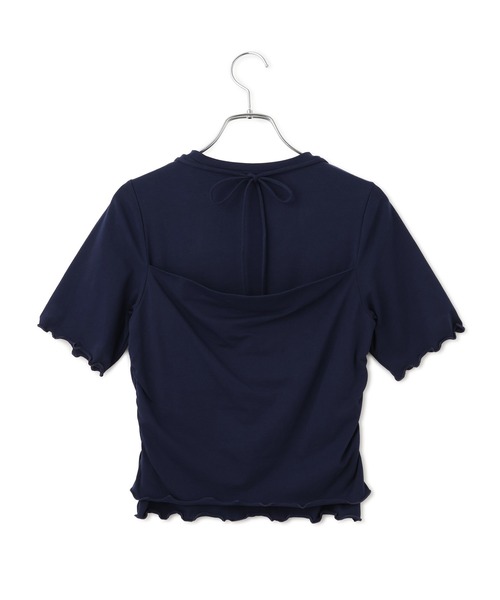 ADAM ET ROPE'(アダムエロペ)の「【WEB限定】ベアトップレイヤードカットソー(Tシャツ/カットソー・レディース・ダークブラウン/ホワイト/ネイビー・FREE)」の17枚目の写真
