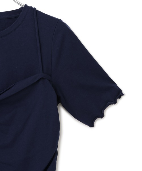 ADAM ET ROPE'(アダムエロペ)の「【WEB限定】ベアトップレイヤードカットソー(Tシャツ/カットソー・レディース・ダークブラウン/ホワイト/ネイビー・FREE)」の19枚目の写真
