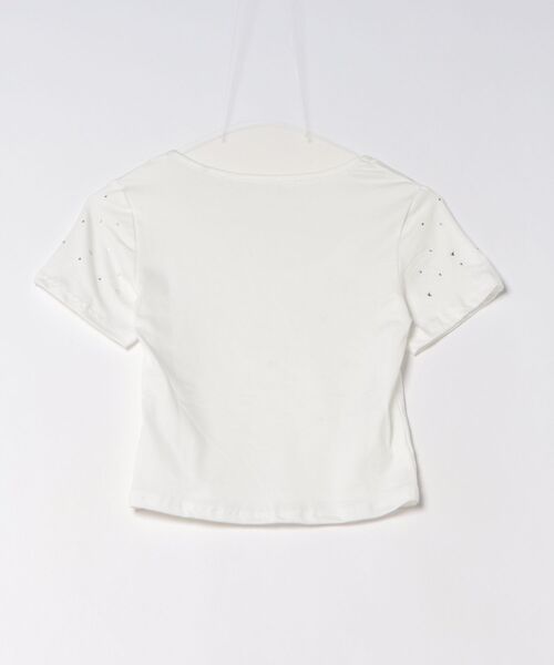 WESTSEA(ウエストシー)の「ラインストーン スクエアネック クロップド丈 半袖Tシャツ(Tシャツ/カットソー・レディース・ブラック/ホワイト・M/L)」の14枚目の写真