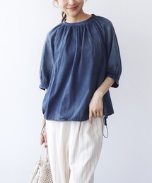 Jines | エアリーデニムギャザーブラウス(Tシャツ/カットソー)