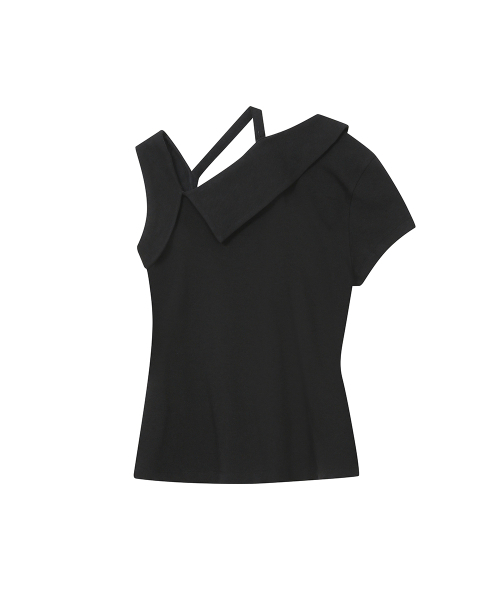 Miseki SEOUL(ミセキソウル)の「Shoulder strap unbalance top BLACK(Tシャツ/カットソー・レディース・その他・1/2)」の3枚目の写真
