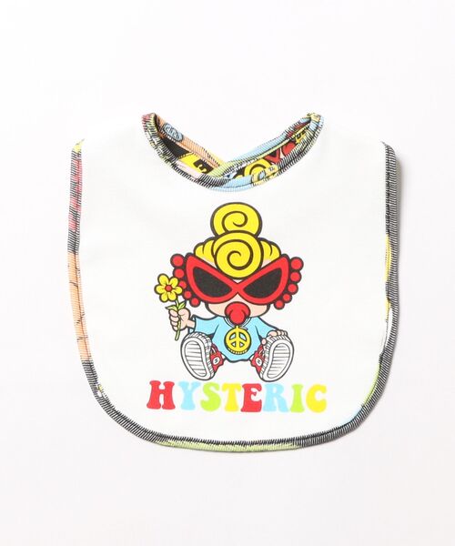 HYSTERIC MINI（ヒステリックミニ）の「FLOWER CHILDREN RV スタイ（スタイ/よだれかけ・キッズ・ホワイト/ブラック/イエロー・FREE）」の2枚目の写真
