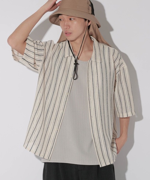 LAKOLE(ラコレ)の「アソート透かし半袖シャツ / 638909(シャツ/ブラウス・メンズ・アイボリー/ブラック/グリーン/ブラウン・MEDIUM/LARGE)」の15枚目の写真