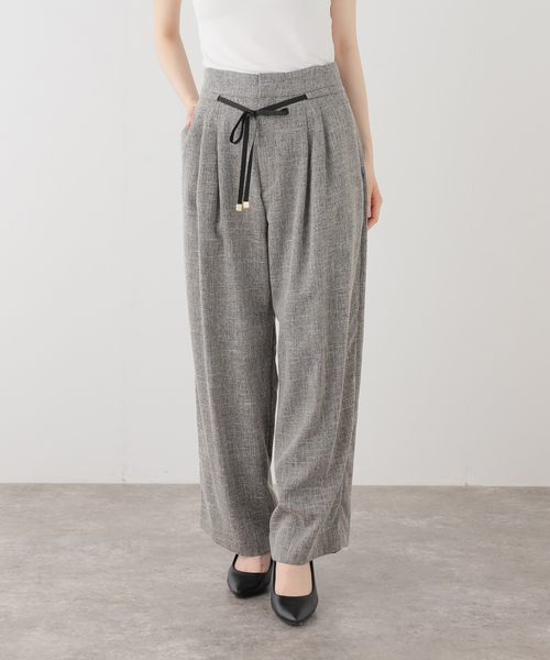 La TOTALITE（ラトータリテ）の「【洗える】リボンワイドパンツ（スラックス・レディース・ブラック/ブラックミックス/ピンク系その他・36/38）」の2枚目の写真