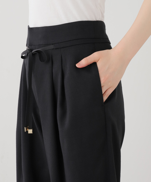 La TOTALITE（ラトータリテ）の「【洗える】リボンワイドパンツ（スラックス・レディース・ブラック/ブラックミックス/ピンク系その他・36/38）」の8枚目の写真