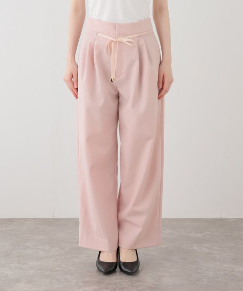 La TOTALITE（ラトータリテ）の「【洗える】リボンワイドパンツ（スラックス・レディース・ブラック/ブラックミックス/ピンク系その他・36/38）」の16枚目の写真