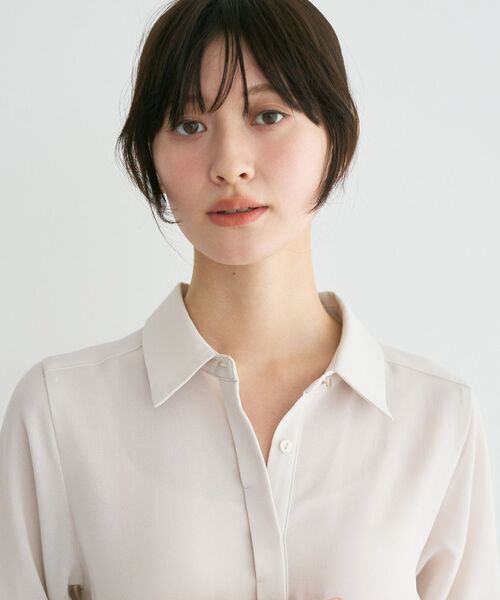 YECCA VECCA(イェッカヴェッカ)の「【接触冷感】ベルト付きシャツワンピース(シャツワンピース・レディース・ライトベージュ/サックスブルー/ネイビー・FREE)」の8枚目の写真