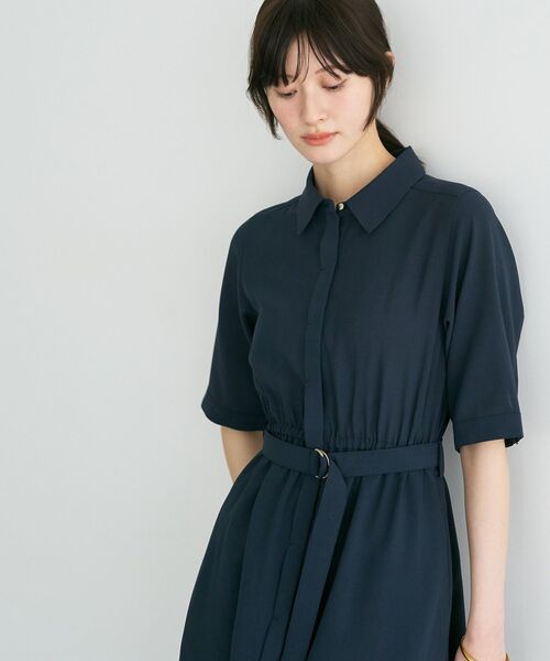 YECCA VECCA(イェッカヴェッカ)の「【接触冷感】ベルト付きシャツワンピース(シャツワンピース・レディース・ライトベージュ/サックスブルー/ネイビー・FREE)」の16枚目の写真