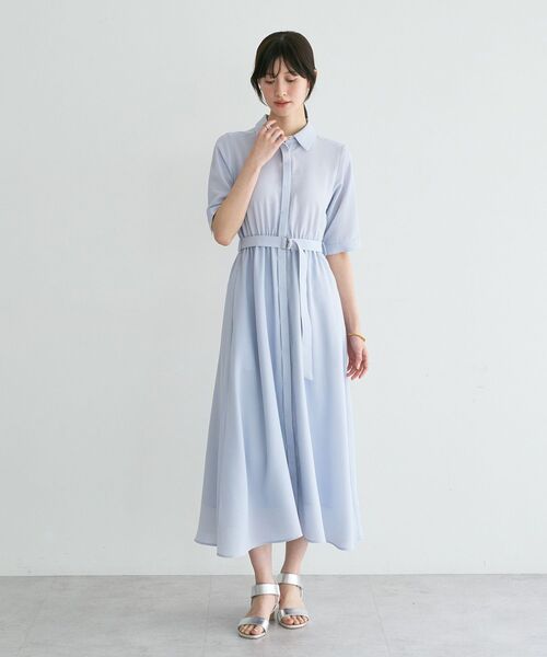 YECCA VECCA(イェッカヴェッカ)の「【接触冷感】ベルト付きシャツワンピース(シャツワンピース・レディース・ライトベージュ/サックスブルー/ネイビー・FREE)」の19枚目の写真