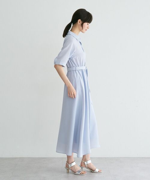 YECCA VECCA(イェッカヴェッカ)の「【接触冷感】ベルト付きシャツワンピース(シャツワンピース・レディース・ライトベージュ/サックスブルー/ネイビー・FREE)」の20枚目の写真
