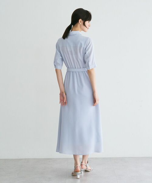 YECCA VECCA(イェッカヴェッカ)の「【接触冷感】ベルト付きシャツワンピース(シャツワンピース・レディース・ライトベージュ/サックスブルー/ネイビー・FREE)」の21枚目の写真