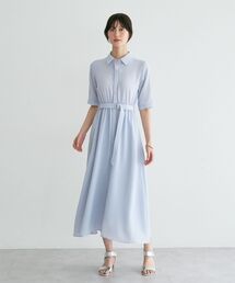 YECCA VECCA | 【接触冷感】ベルト付きシャツワンピース(シャツワンピース)