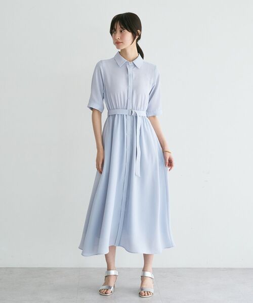 YECCA VECCA(イェッカヴェッカ)の「【接触冷感】ベルト付きシャツワンピース(シャツワンピース・レディース・ライトベージュ/サックスブルー/ネイビー・FREE)」の18枚目の写真