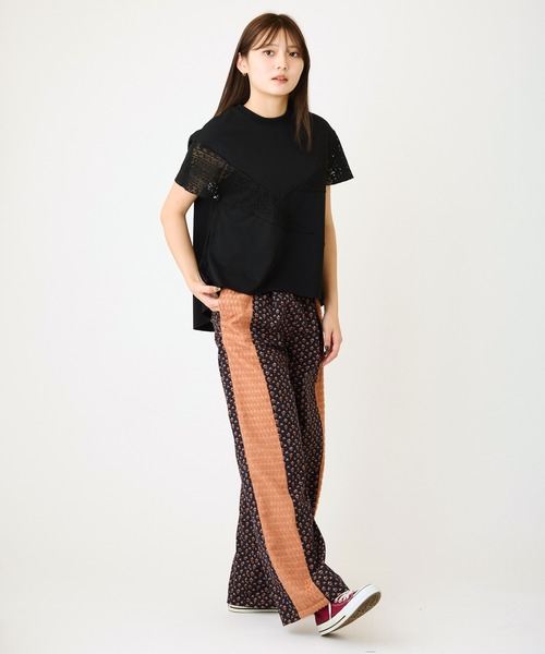 AVIE（アビィ）の「レ―スミックスデザインTEE（Tシャツ/カットソー・レディース・ブラック/チャコールグレー・38）」の9枚目の写真