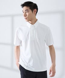 ABAHOUSE GRAY | 【SMART CLOSET】シルケット天竺 ボタンダウン半袖ポロシャツ / 接触冷感 / 遮熱(ポロシャツ)