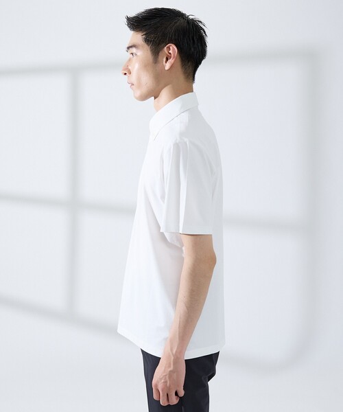 ABAHOUSE GRAY(アバハウスグレイ)の「【SMART CLOSET】シルケット天竺 ボタンダウン半袖ポロシャツ / 接触冷感 / 遮熱(ポロシャツ・メンズ・ブラック/ネイビー/ホワイト/グレイッシュベージュ/グリーン・44/46/48/50)」の8枚目の写真