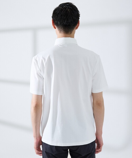 ABAHOUSE GRAY(アバハウスグレイ)の「【SMART CLOSET】シルケット天竺 ボタンダウン半袖ポロシャツ / 接触冷感 / 遮熱(ポロシャツ・メンズ・ブラック/ネイビー/ホワイト/グレイッシュベージュ/グリーン・44/46/48/50)」の9枚目の写真