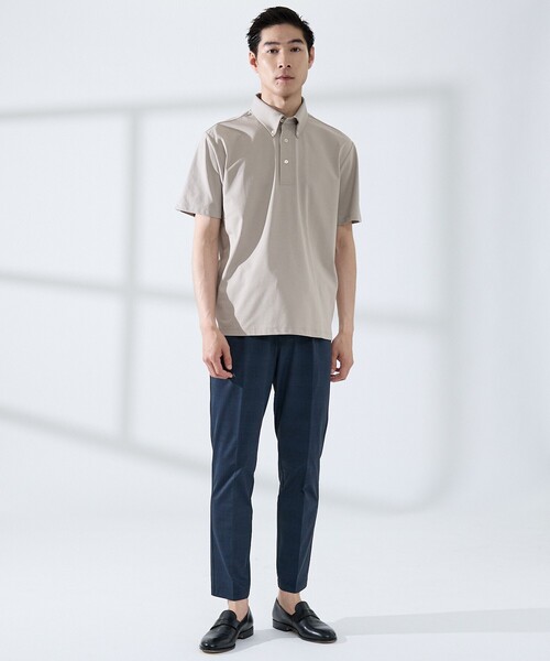 ABAHOUSE GRAY(アバハウスグレイ)の「【SMART CLOSET】シルケット天竺 ボタンダウン半袖ポロシャツ / 接触冷感 / 遮熱(ポロシャツ・メンズ・ブラック/ネイビー/ホワイト/グレイッシュベージュ/グリーン・44/46/48/50)」の19枚目の写真