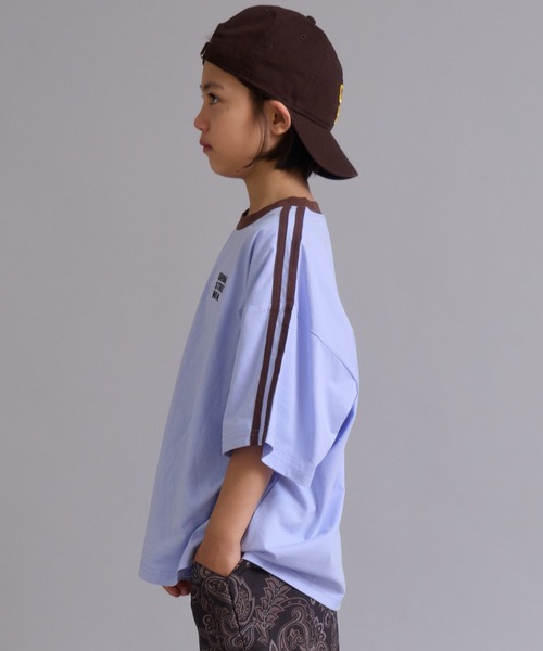 PAIRMANON STREET（ペアマノンストリート）の「【90-160cm】【綿100%】袖ライン 刺繍 半袖Tシャツ【PAIRMANON STREET】（Tシャツ/カットソー・キッズ・ベージュ/オフホワイト/ブラック/ピンク/ネイビー/パープル/ライトブルー/ライトグリーン・100/150/110/160/120/90/130/140）」の22枚目の写真