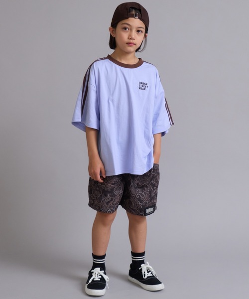 PAIRMANON STREET（ペアマノンストリート）の「【90-160cm】【綿100%】袖ライン 刺繍 半袖Tシャツ【PAIRMANON STREET】（Tシャツ/カットソー・キッズ・ベージュ/オフホワイト/ブラック/ピンク/ネイビー/パープル/ライトブルー/ライトグリーン・100/150/110/160/120/90/130/140）」の20枚目の写真