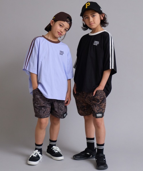 PAIRMANON STREET（ペアマノンストリート）の「【90-160cm】【綿100%】袖ライン 刺繍 半袖Tシャツ【PAIRMANON STREET】（Tシャツ/カットソー・キッズ・ベージュ/オフホワイト/ブラック/ピンク/ネイビー/パープル/ライトブルー/ライトグリーン・100/150/110/160/120/90/130/140）」の18枚目の写真