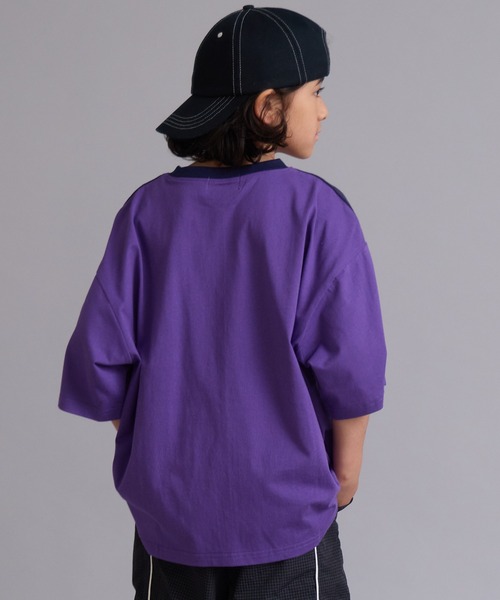 PAIRMANON STREET（ペアマノンストリート）の「【90-160cm】【綿100%】袖ライン 刺繍 半袖Tシャツ【PAIRMANON STREET】（Tシャツ/カットソー・キッズ・ベージュ/オフホワイト/ブラック/ピンク/ネイビー/パープル/ライトブルー/ライトグリーン・100/150/110/160/120/90/130/140）」の12枚目の写真