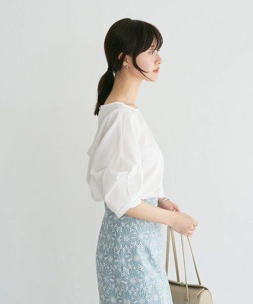YECCA VECCA(イェッカヴェッカ)の「ハシゴレースタックスリーブブラウス(シャツ/ブラウス・レディース・グリーン/オフホワイト/ネイビー/オレンジ・FREE)」の18枚目の写真