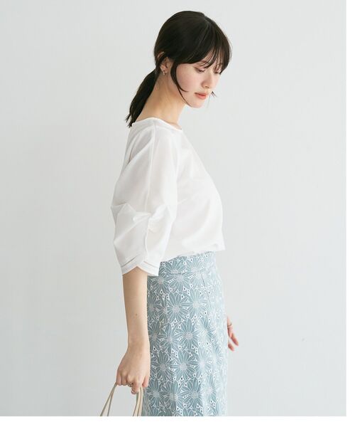 YECCA VECCA(イェッカヴェッカ)の「ハシゴレースタックスリーブブラウス(シャツ/ブラウス・レディース・グリーン/オフホワイト/ネイビー/オレンジ・FREE)」の19枚目の写真