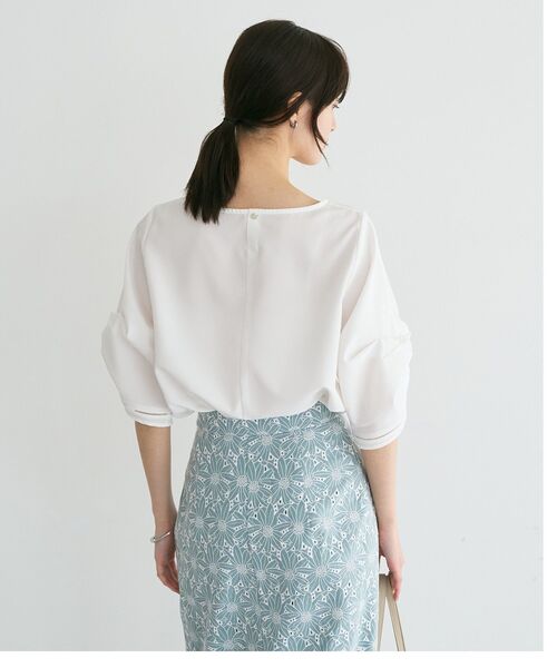 YECCA VECCA(イェッカヴェッカ)の「ハシゴレースタックスリーブブラウス(シャツ/ブラウス・レディース・グリーン/オフホワイト/ネイビー/オレンジ・FREE)」の20枚目の写真