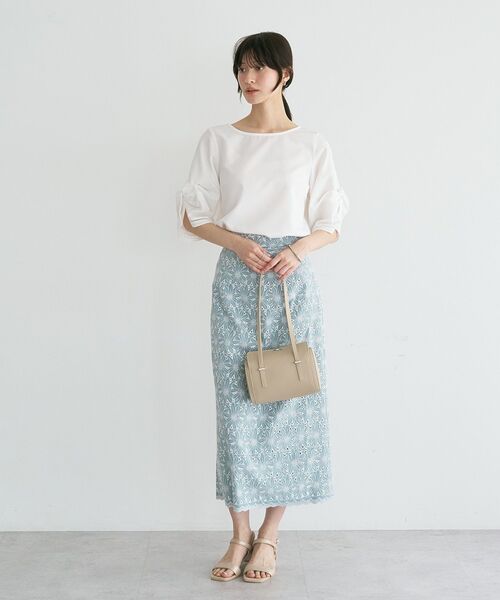 YECCA VECCA(イェッカヴェッカ)の「ハシゴレースタックスリーブブラウス(シャツ/ブラウス・レディース・グリーン/オフホワイト/ネイビー/オレンジ・FREE)」の21枚目の写真