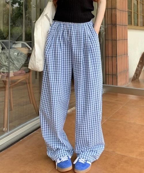 HAILY(ヘイリー)の「フロントタックギンガムチェックルーズイージーパンツ(その他パンツ・レディース・ブラック/ブルー・FREE)」の22枚目の写真