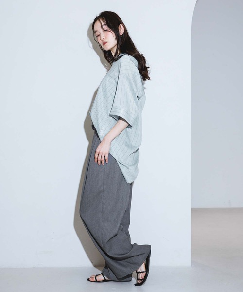 LAKOLE（ラコレ）の「＜多機能ウェア＞リネンMIXスキッパーシャツ / 861556（シャツ/ブラウス・レディース・ブラウン/ラベンダー/ブルー/アイボリー・FREE）」の11枚目の写真