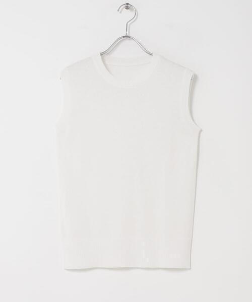 ITEMS URBANRESEARCH(アイテムズ アーバンリサーチ)の「リネン混ノースリーブニット(ニット/セーター・レディース・ブラウン/ライトブルー/ホワイト・FREE)」の5枚目の写真