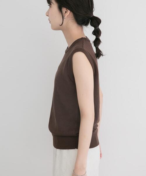 ITEMS URBANRESEARCH(アイテムズ アーバンリサーチ)の「リネン混ノースリーブニット(ニット/セーター・レディース・ブラウン/ライトブルー/ホワイト・FREE)」の8枚目の写真