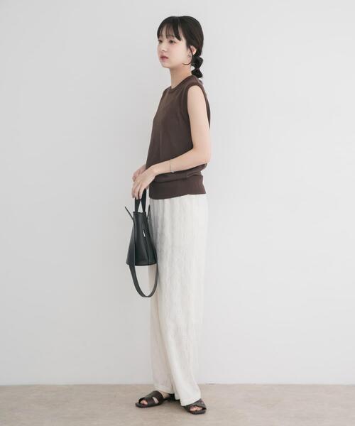 ITEMS URBANRESEARCH(アイテムズ アーバンリサーチ)の「リネン混ノースリーブニット(ニット/セーター・レディース・ブラウン/ライトブルー/ホワイト・FREE)」の10枚目の写真
