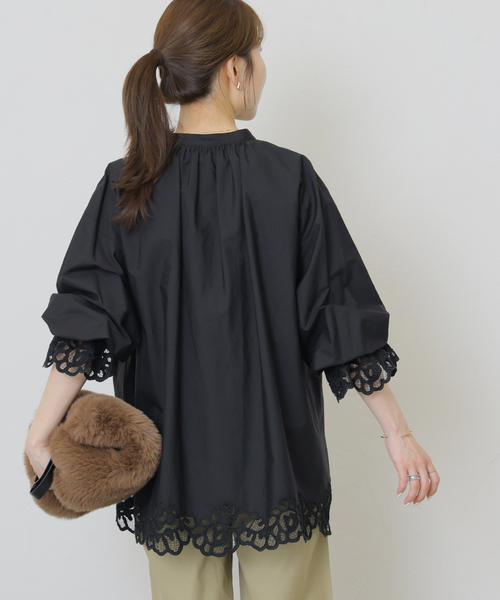 JOURNAL STANDARD relume(ジャーナルスタンダード レリューム)の「《WEB限定追加》エンブロイダリーブラウス(シャツ/ブラウス・レディース・ホワイト/ブラック・FREE)」の9枚目の写真