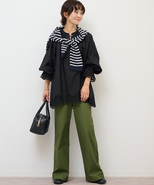 JOURNAL STANDARD relume(ジャーナルスタンダード レリューム)の「《WEB限定追加》エンブロイダリーブラウス(シャツ/ブラウス・レディース・ホワイト/ブラック・FREE)」の10枚目の写真